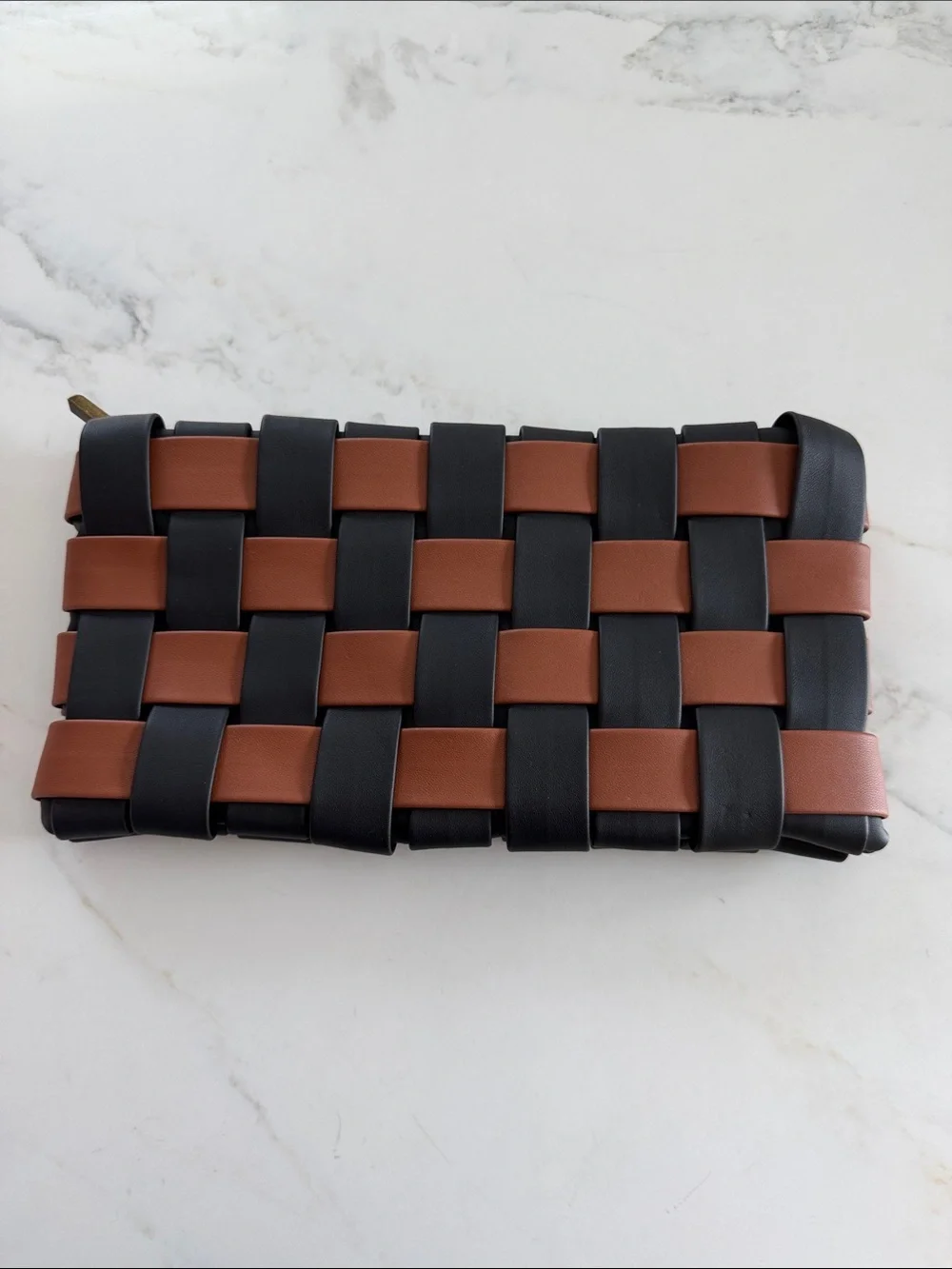 Anthropologie Woven Clutch - Black & Brown
